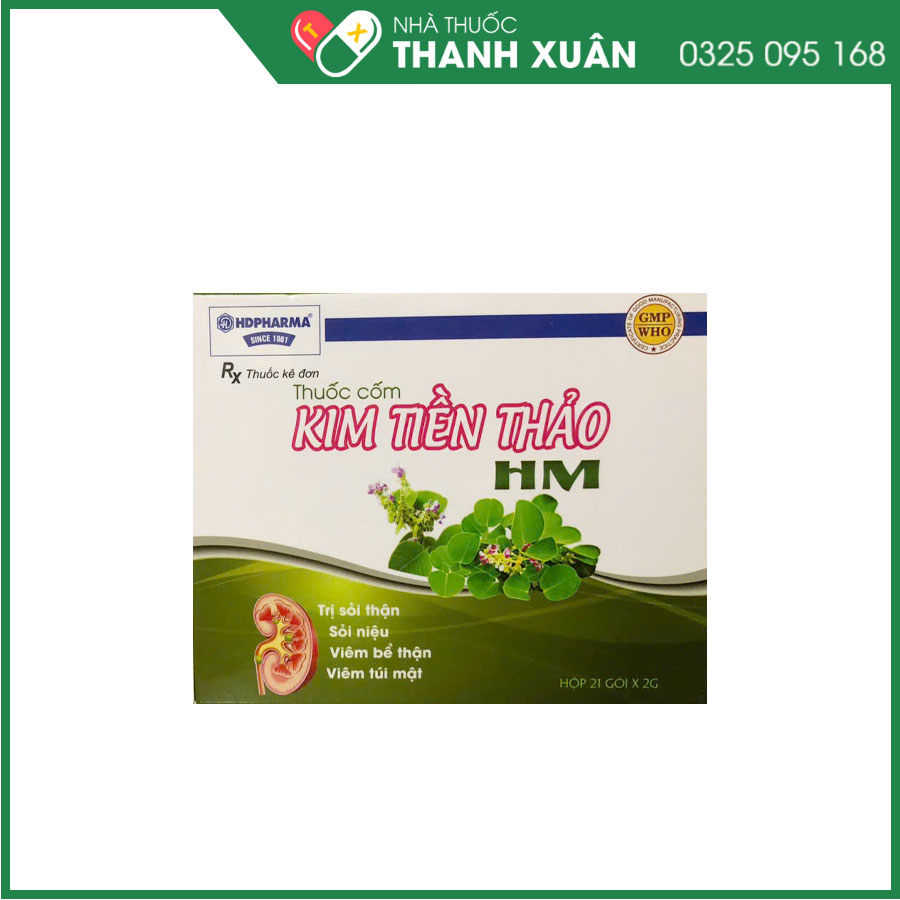 Thuốc cốm Kim Tiền Thảo HM điều trị sỏi thận, sỏi niệu, viêm bể thận, viêm túi mật